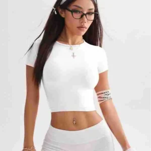 Yoga Short-Sleeved Tight-Fitting - Thumbnail Image 4