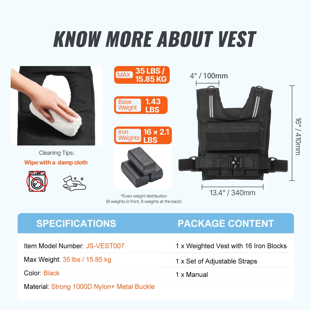 35lb Adjustable Weighted Vest - Image 4