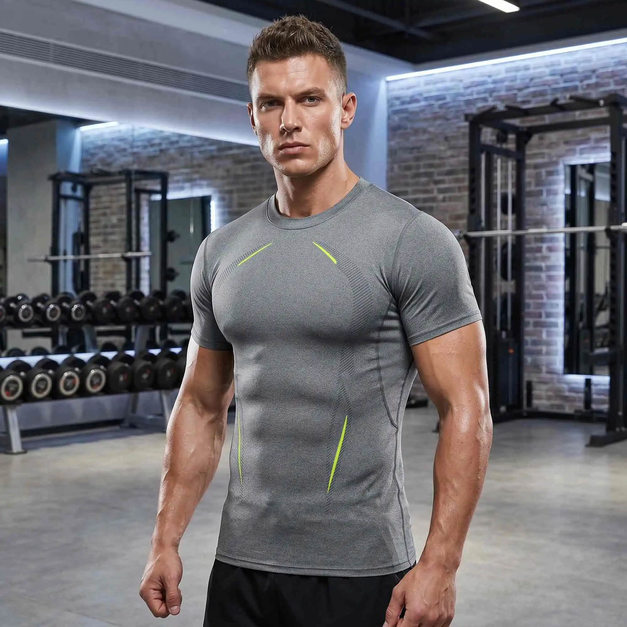 3-Pack Men's Compression Shirts Short Sleeve - Image 4