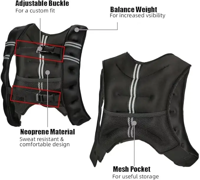 Weighted Vest for Men 12 -30 Lbs Weights Included - Image 2