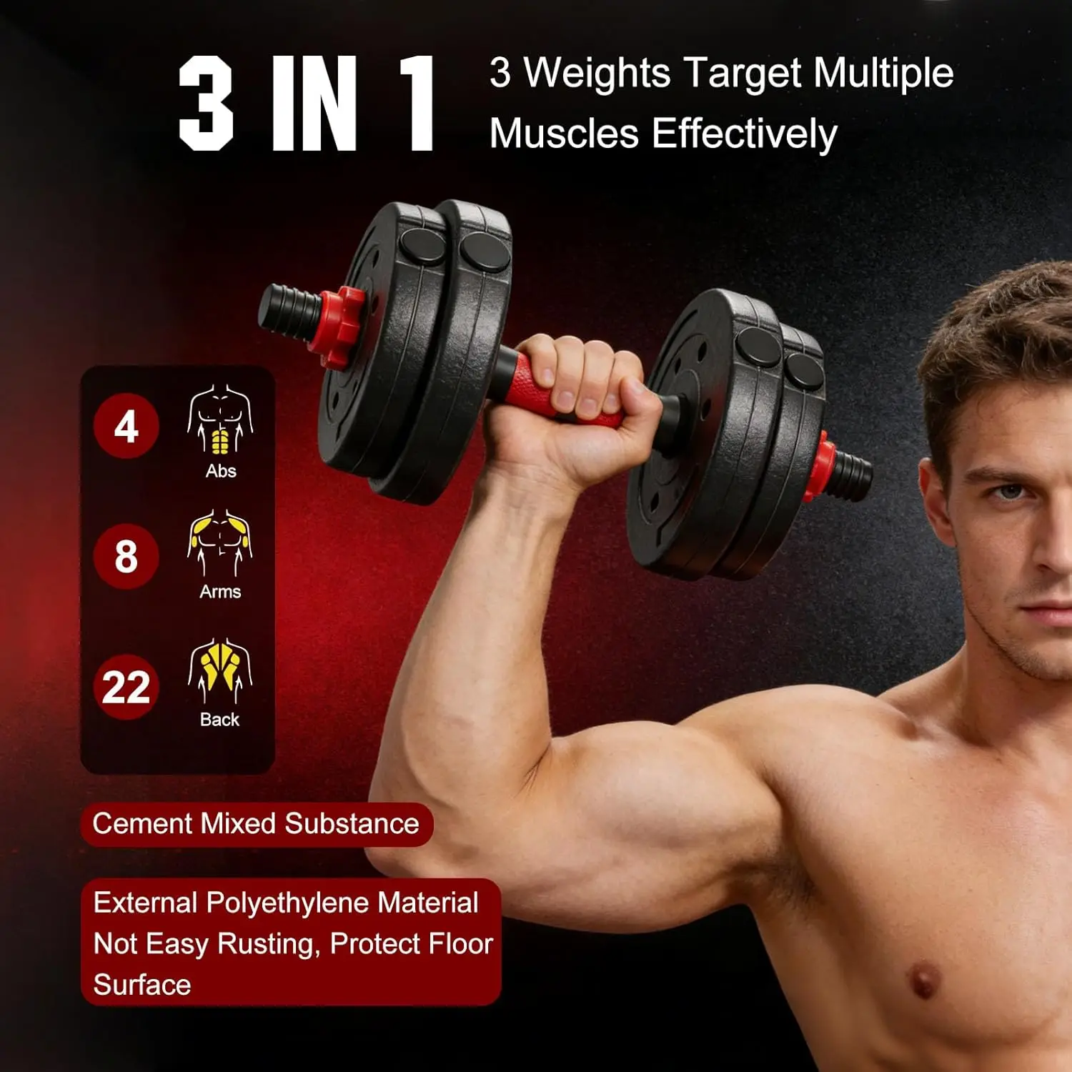 22lb 2-in-1 Adjustable Dumbbell - Image 5