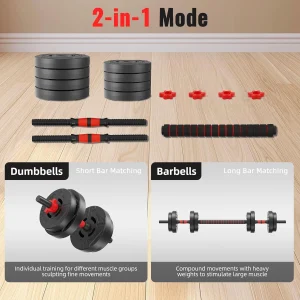 22lb 2-in-1 Adjustable Dumbbell - Thumbnail Image 2